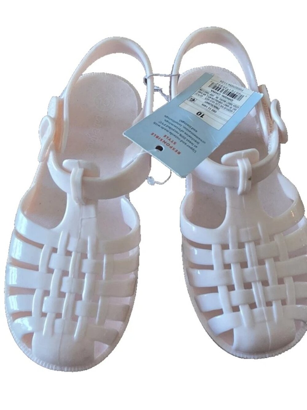 Cat & Jack Kate Jelly Fisherman Sandals Toddler Girls Size 10 White New wtih Tag